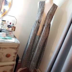 Long sheer patterned duster
